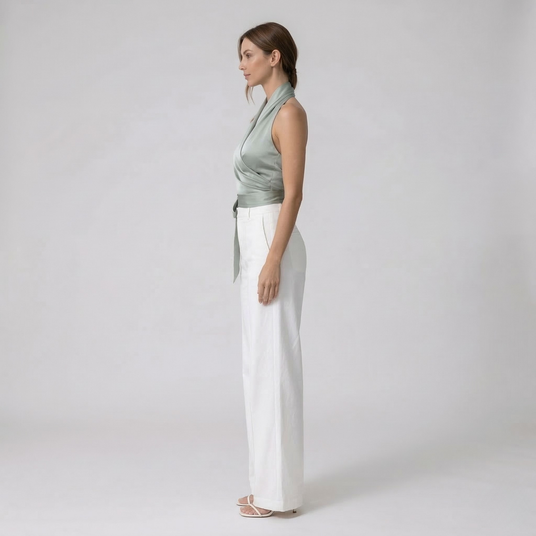 Susanne – Elegant Halter Neck Top with Belt for Women - Image 2