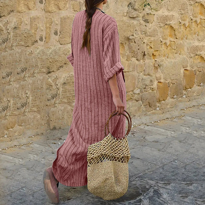 Gestreiftes Maxikleid im Vintage-Look