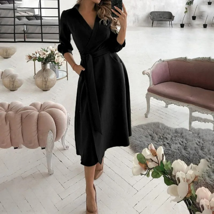 Blusenkleid Damen Print Langarm