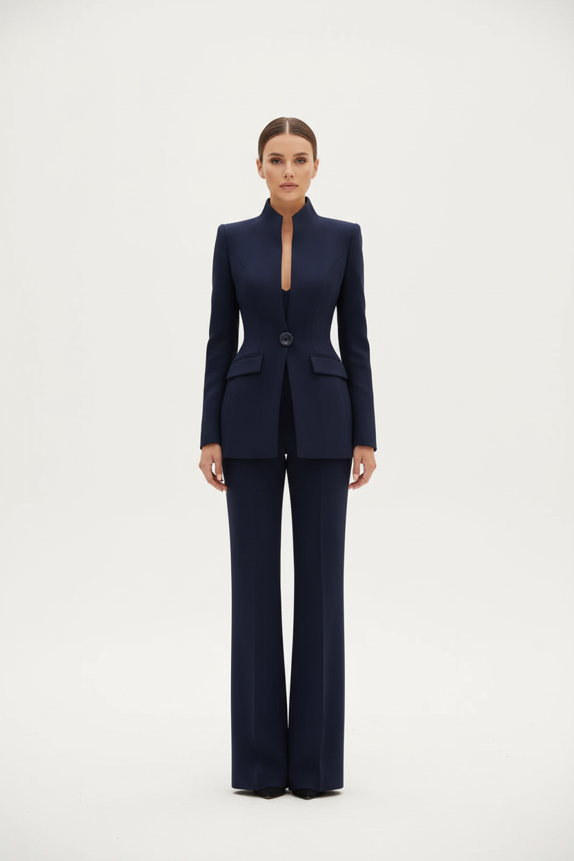 Gina | Eleganter Damenanzug Festlich mit Blazer und Palazzo-Hose 7
