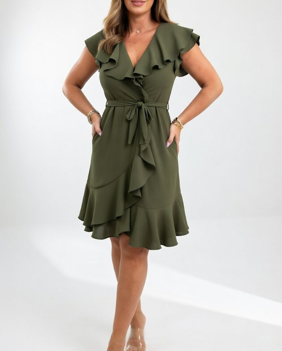 Gina | Elegantes Wickelkleid Damen – Fließende Rüschen für Sommer & Festliche Anlässe 4