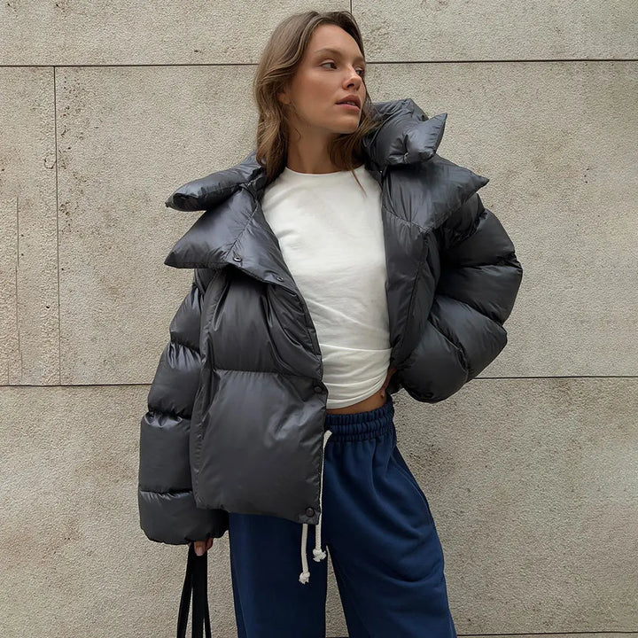 Giselle - Kurze Winter Steppjacke aus Baumwolle
