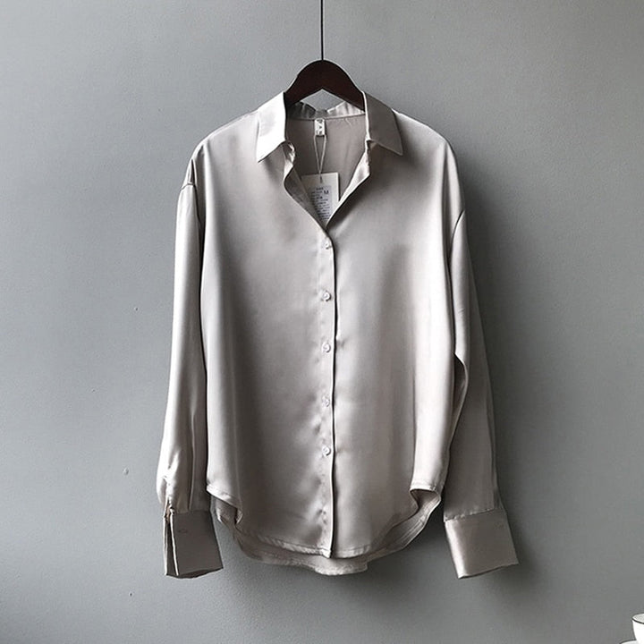 Damen Vintage Seidenbluse klassisch