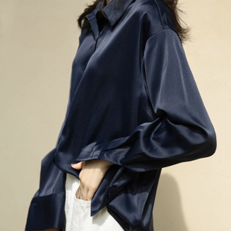 Damen Vintage Seidenbluse klassisch