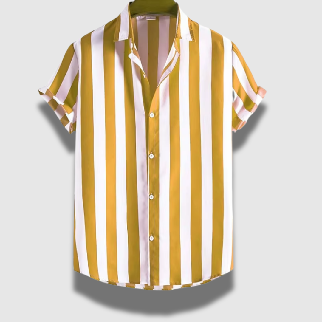 Camicia Uomo Classica Leggera Maniche Corte Rigata
