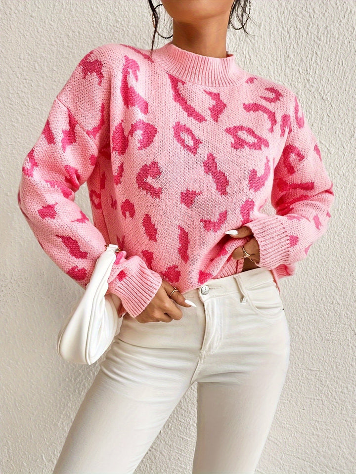 Grafisches Muster Rollkragenpullover Pullover