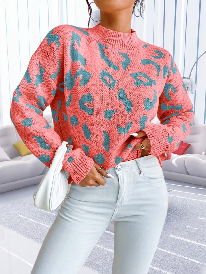 Grafisches Muster Rollkragenpullover Pullover
