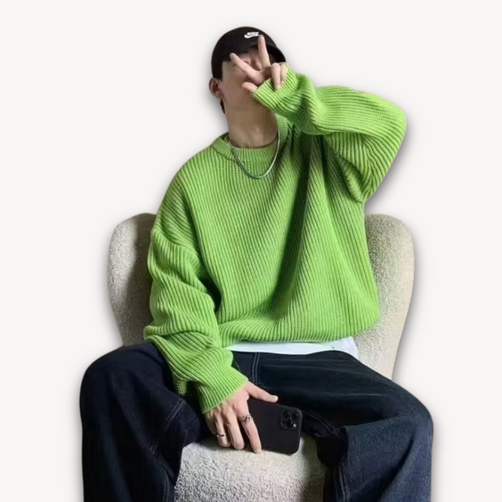 Strickpullover | Oversized Pullover mit Rundhalsausschnitt