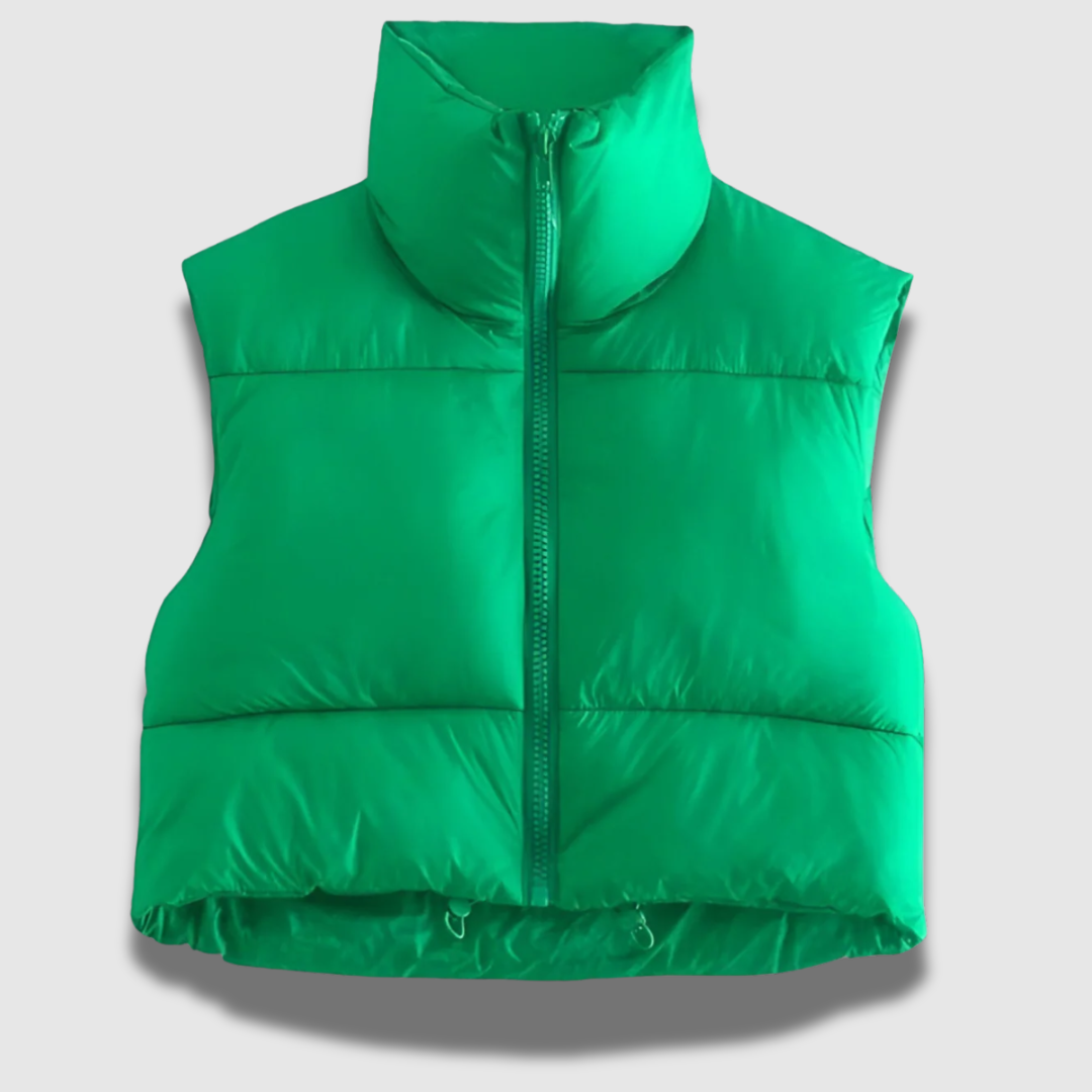 Gilet Donna Imbottito Senza Maniche Scollo Girocollo