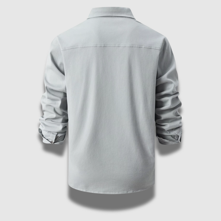 Camicia Uomo Cotone Stile Operaio Vestibilità Casual