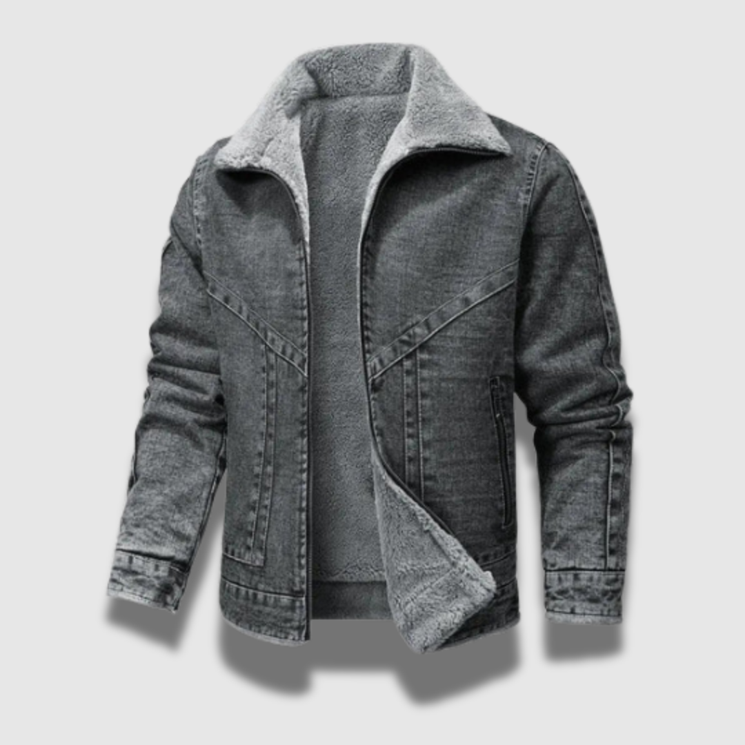 Giacca Uomo Denim Resistente Vestibilità Classica