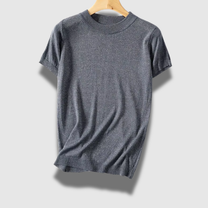 Maglione Donna Leggero Manica Corta Tessuto Lucido