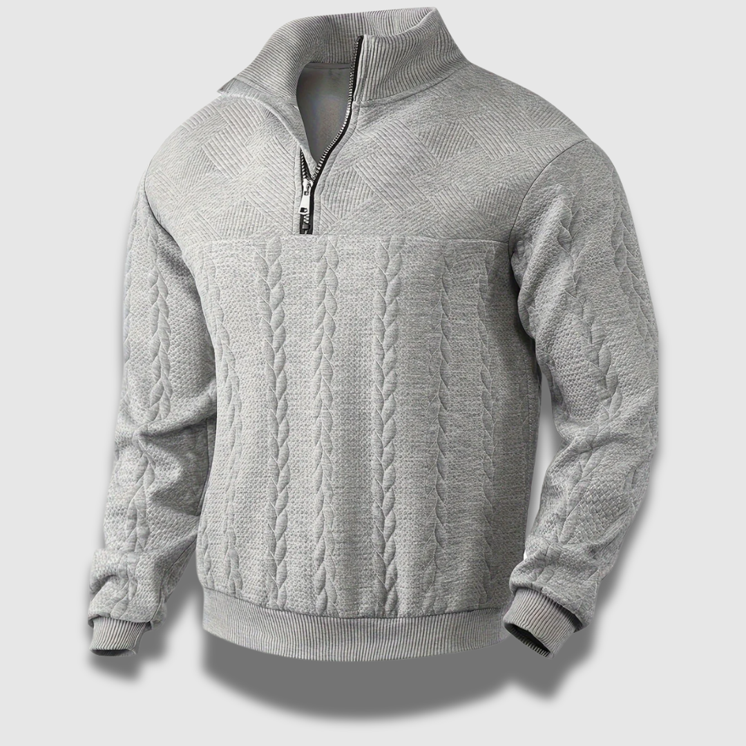Maglione Uomo a Maglia con Zip Stile Vintage Classico