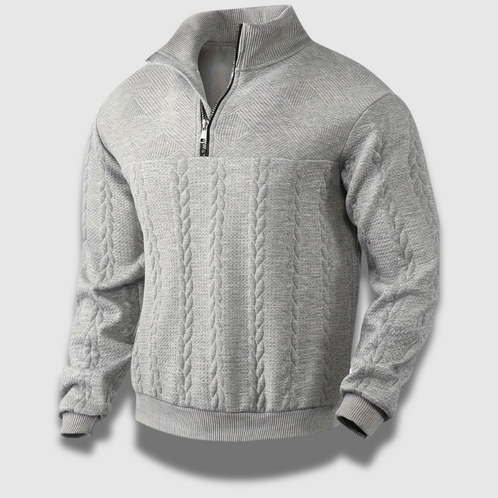 Maglione Uomo a Maglia con Zip Stile Vintage Classico