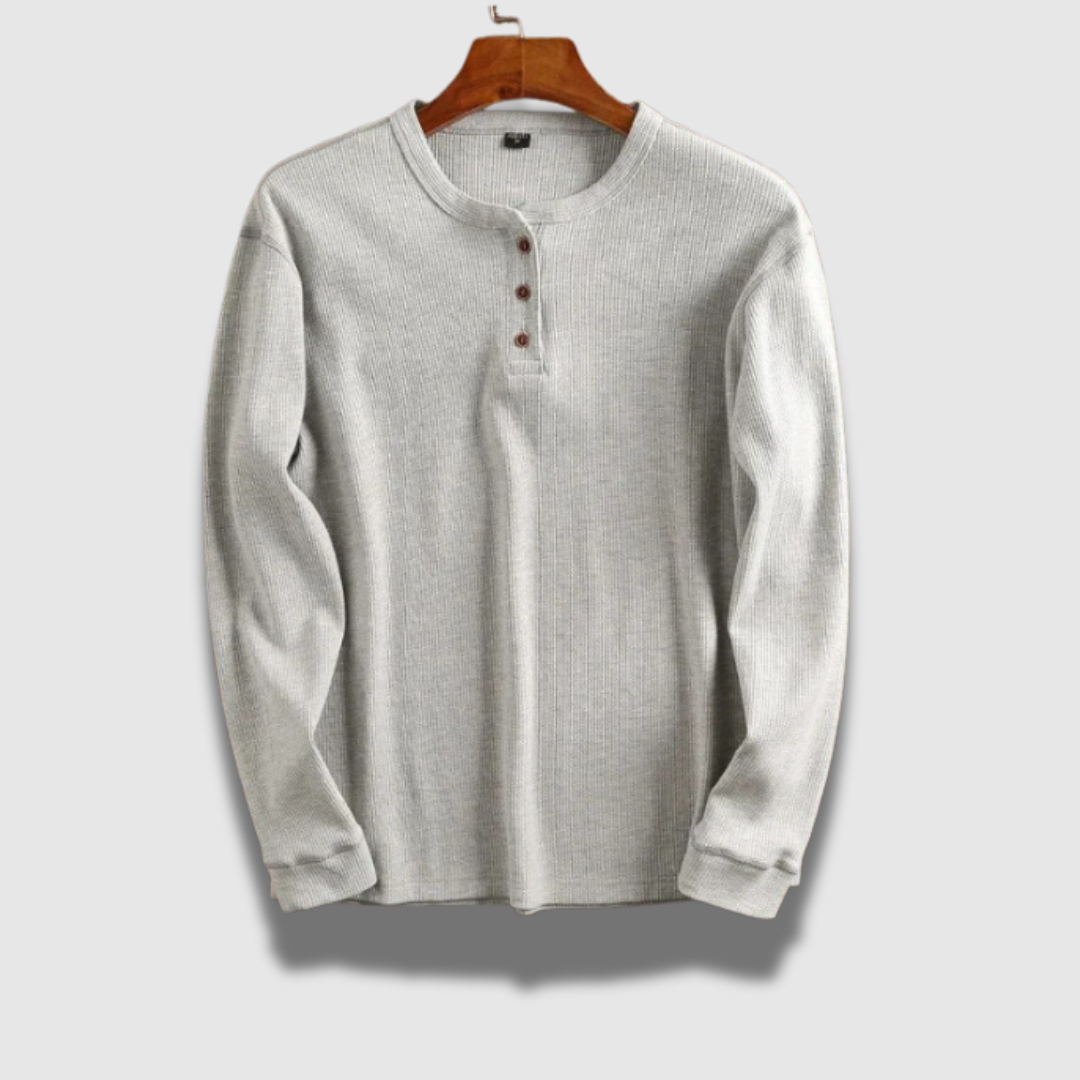 Camicia Henley Uomo Traspirante Manica Lunga