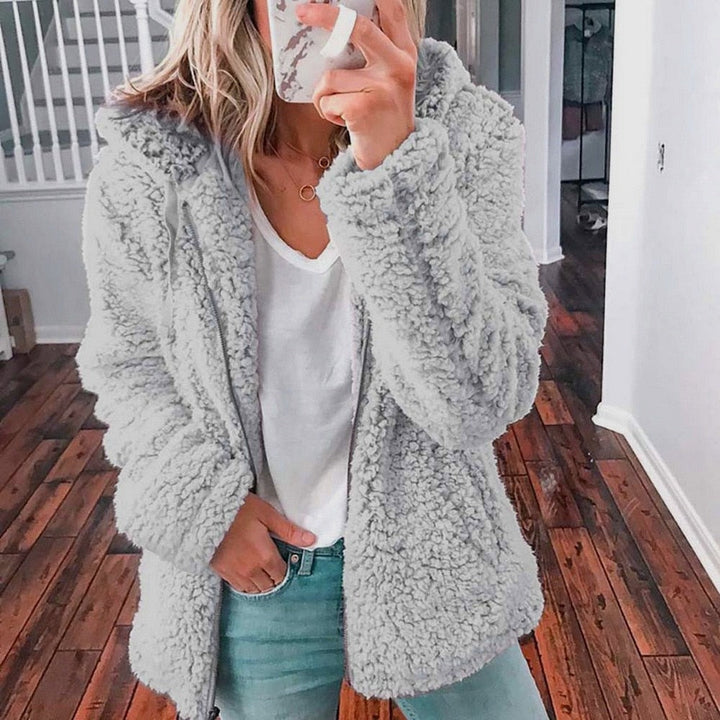 Teddy Warme Winterjacke Damen Mit Kapuze | Lockerer Schnitt Und Taschen