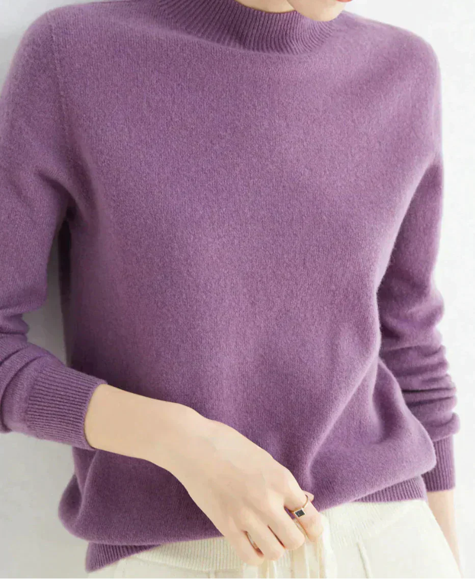 Nora – Damen Feinstrick Pullover mit Rundhalsausschnitt