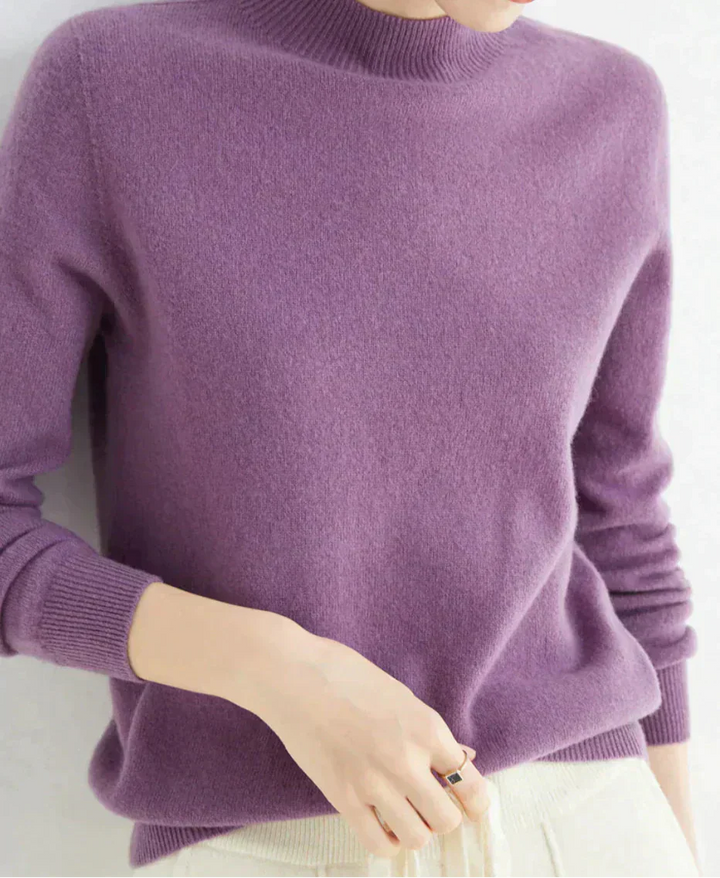 Nora – Damen Feinstrick Pullover mit Rundhalsausschnitt