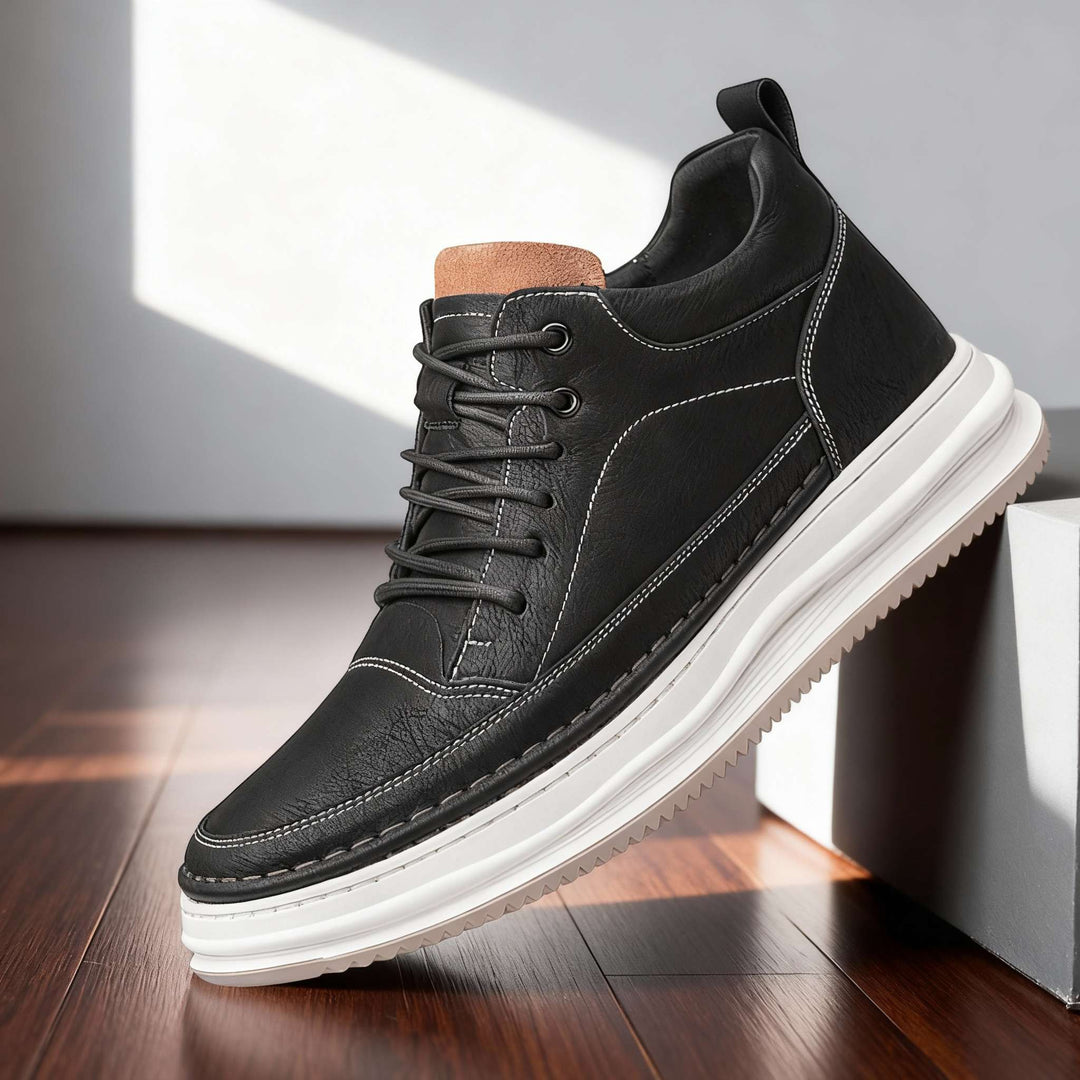 Harlow | Elegante & Bequeme Schwarze Ledersneaker Herren 2