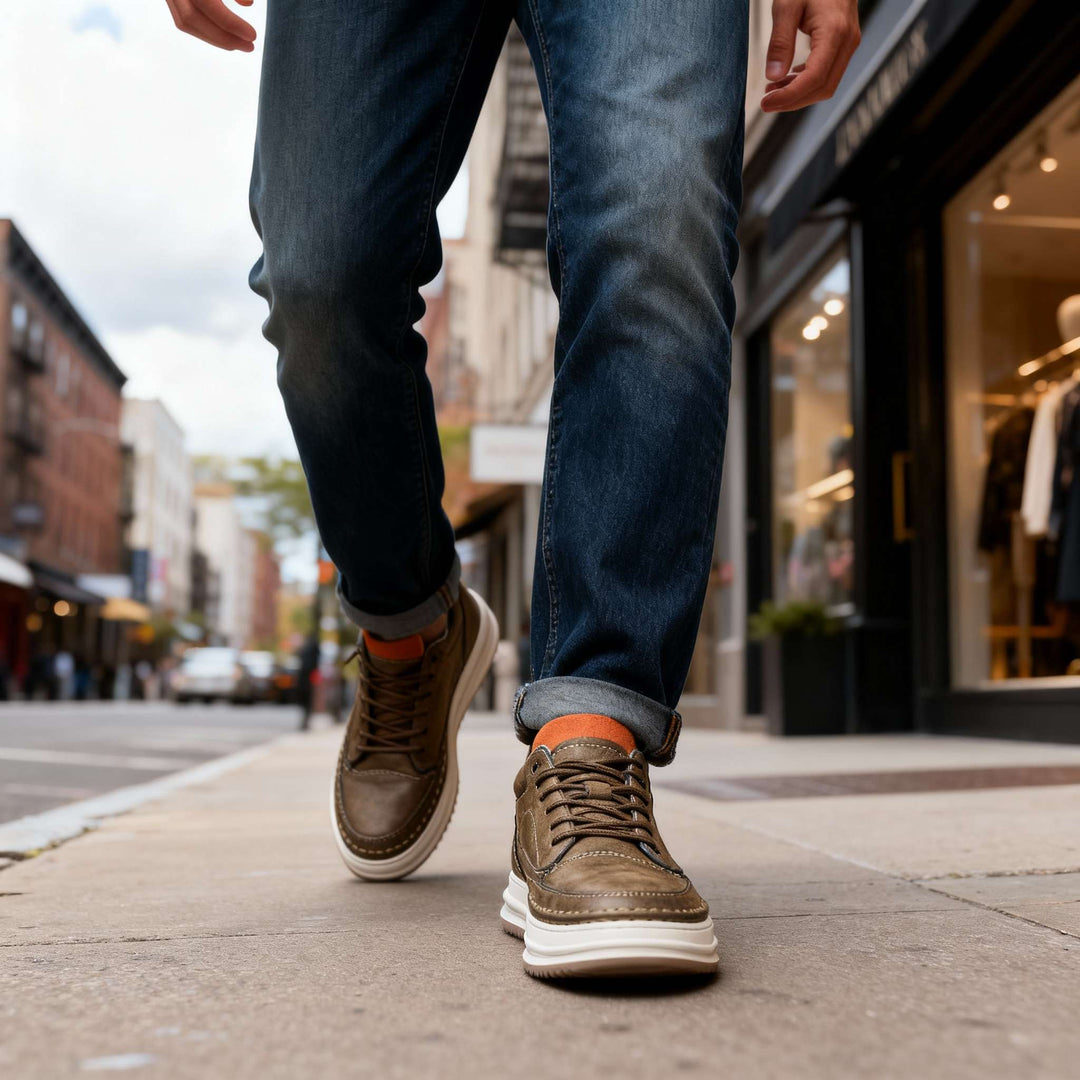 Harlow | Elegante & Bequeme Schwarze Ledersneaker Herren 5