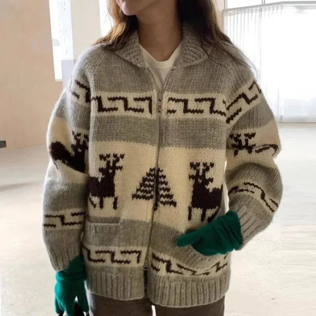 Hasfara - Langarm-Reißverschlussjacke für Damen