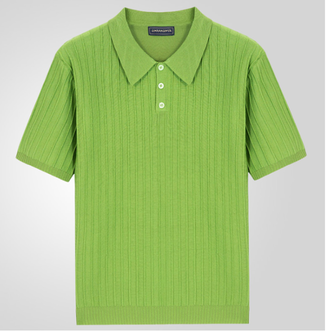 Werner | Herren Geripptes Strick Kurzarm Polo-Shirt