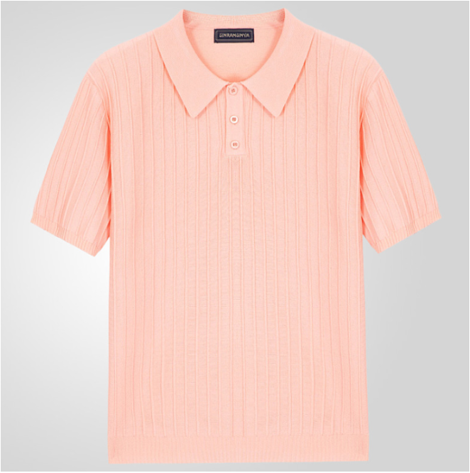 Werner | Herren Geripptes Strick Kurzarm Polo-Shirt