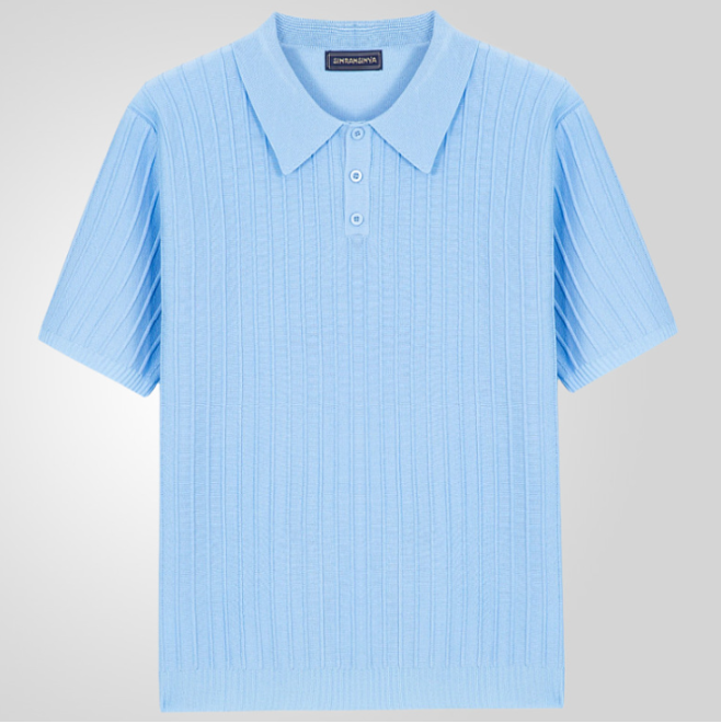 Werner | Herren Geripptes Strick Kurzarm Polo-Shirt