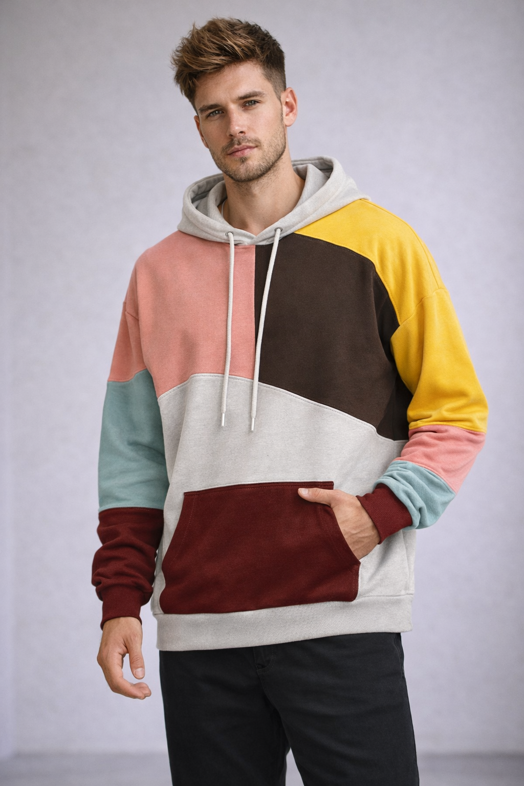 Noah | Moderner Color-Block Herren Hoodie