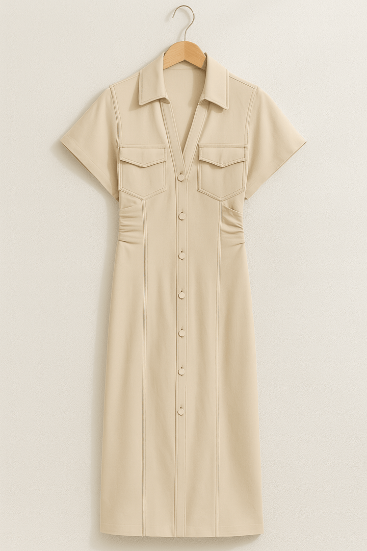 Hemdkleid Damen | Hemdkragen & Durchgehende Knopfleiste