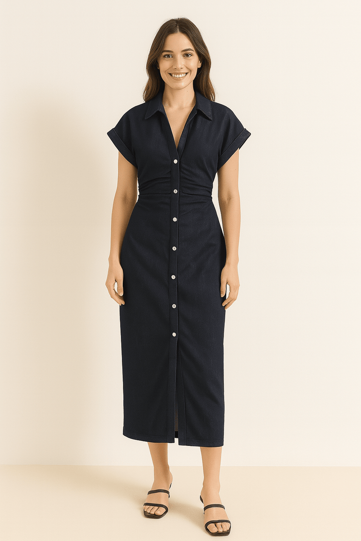 Hemdkleid Damen | Hemdkragen & Durchgehende Knopfleiste