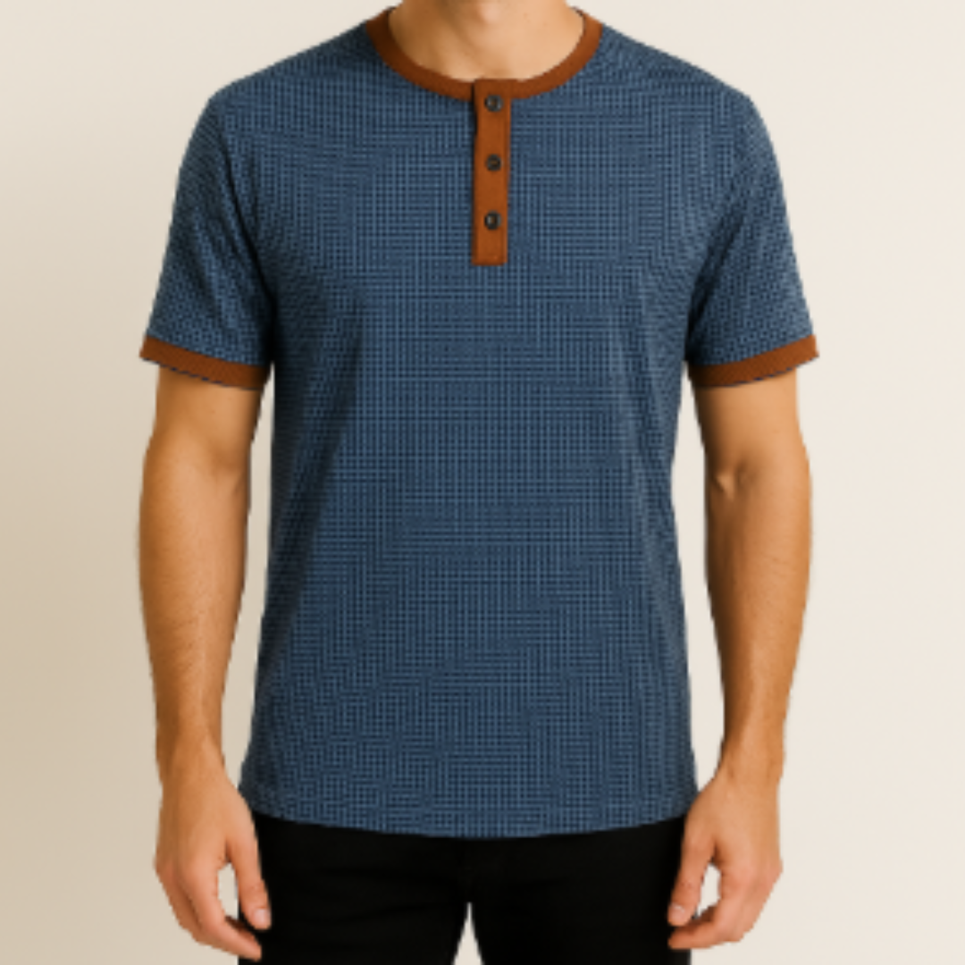 Henley Hemd Herren | Knopfleiste & Sportlicher Stehkragen
