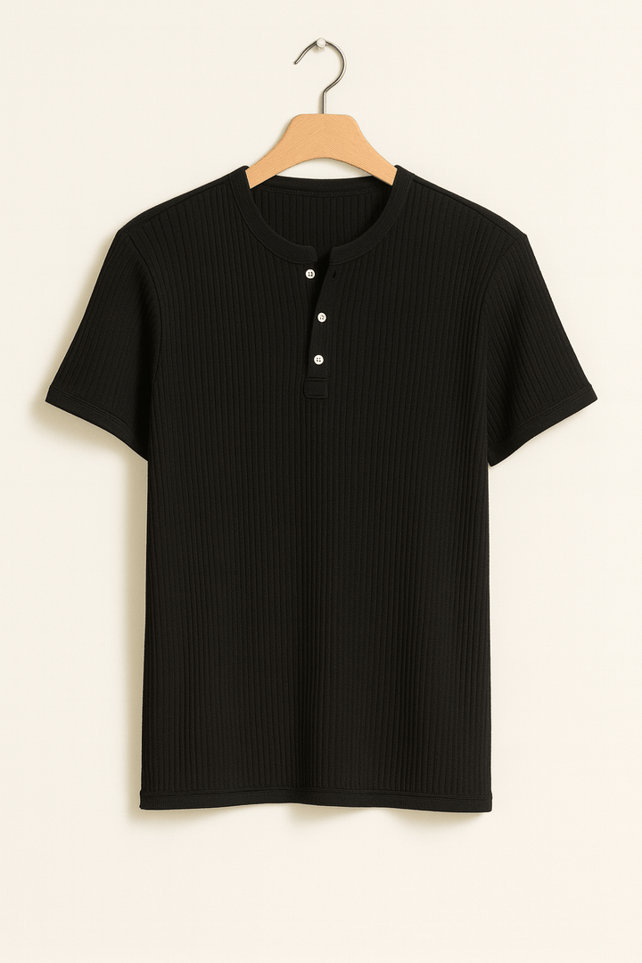 Henley Shirt Herren | Rippstruktur & Perfekter Sitz