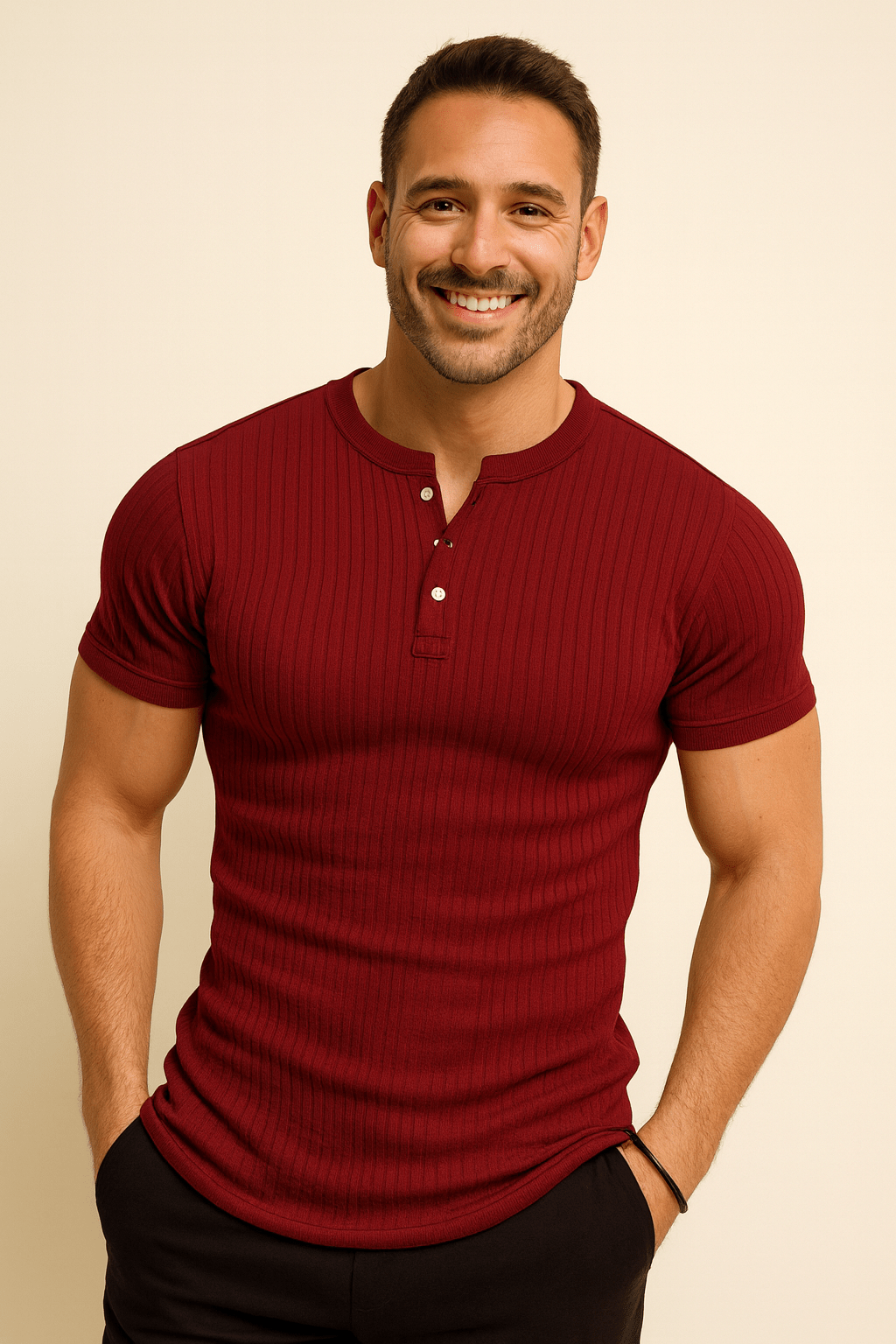 Henley Shirt Herren | Rippstruktur & Perfekter Sitz