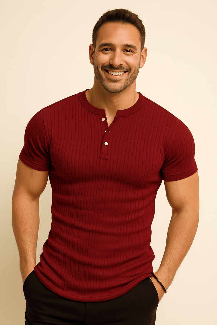 Henley Shirt Herren | Rippstruktur & Perfekter Sitz