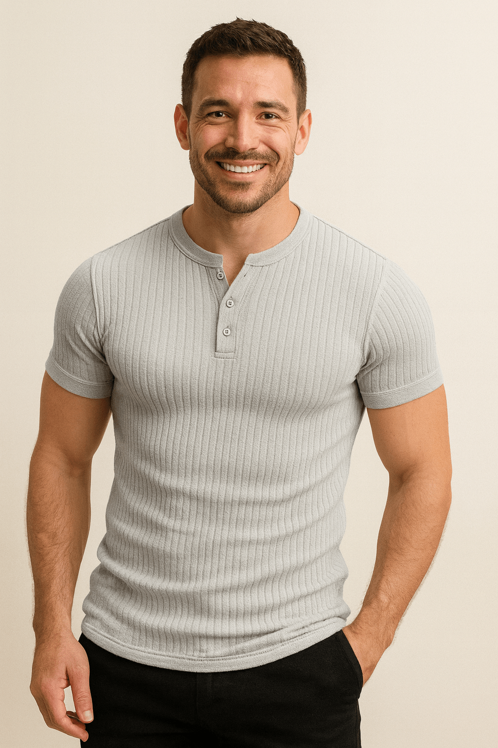 Henley Shirt Herren | Rippstruktur & Perfekter Sitz