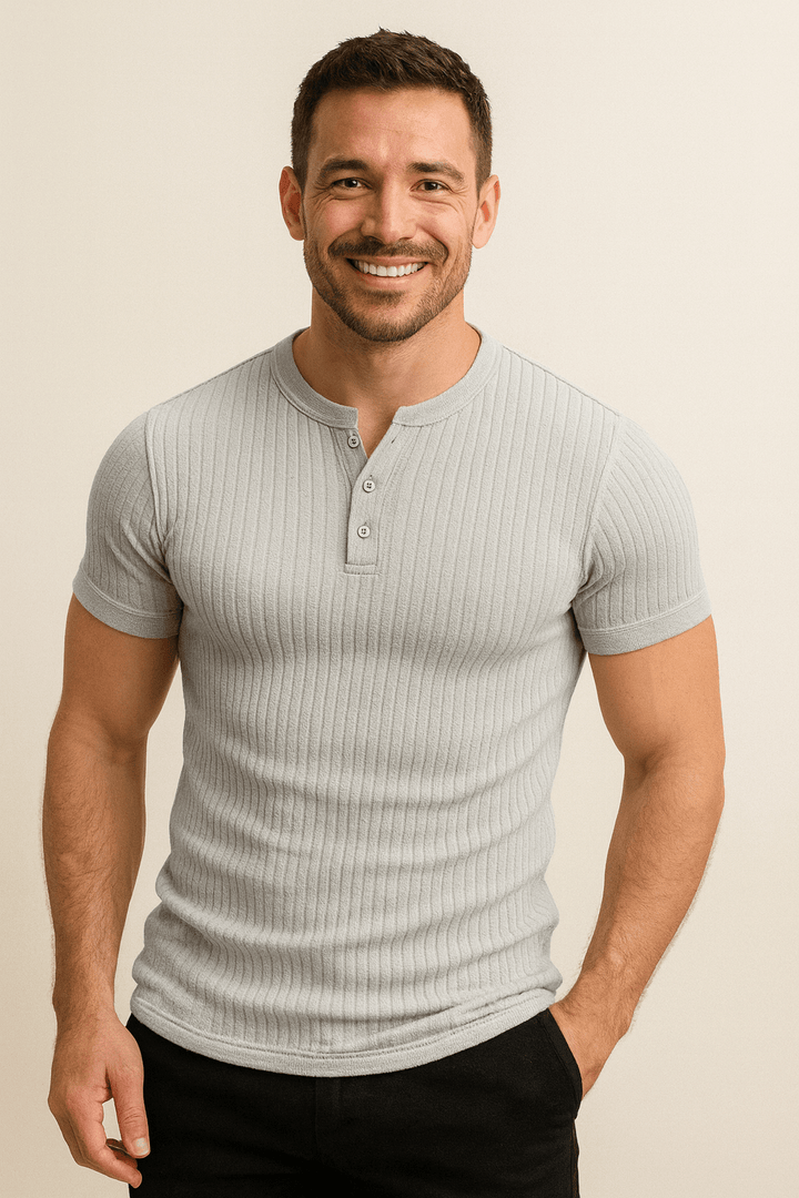 Henley Shirt Herren | Rippstruktur & Perfekter Sitz