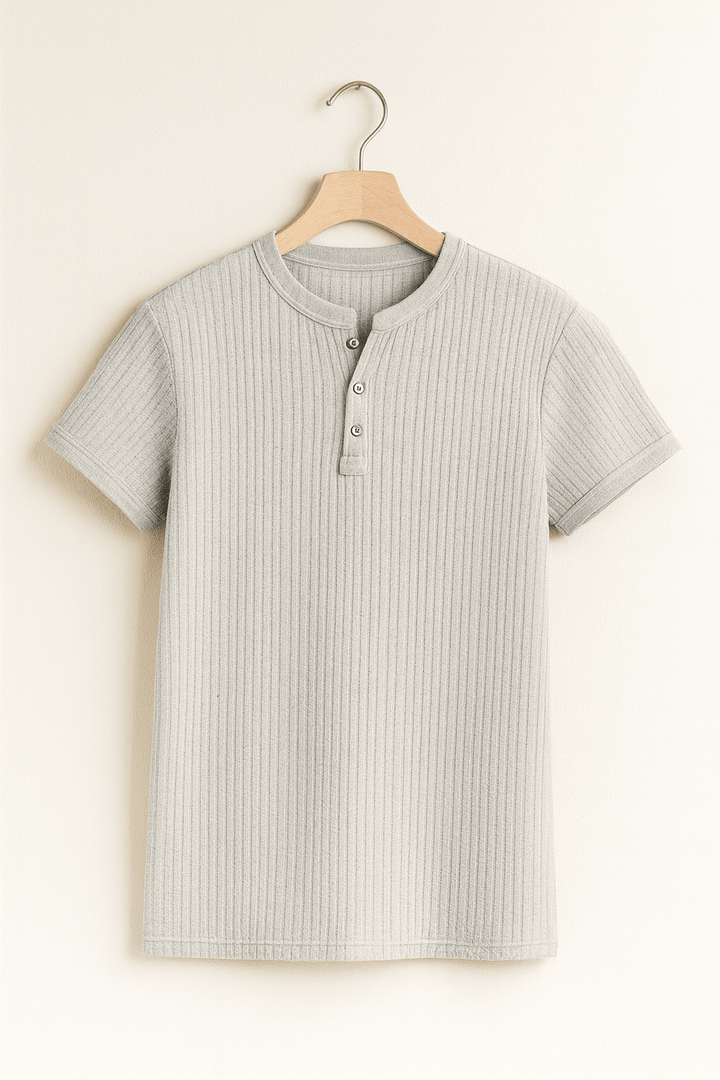 Henley Shirt Herren | Rippstruktur & Perfekter Sitz