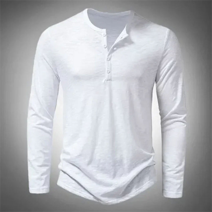 Herren Henley-Shirt langarm mit Knopfleiste