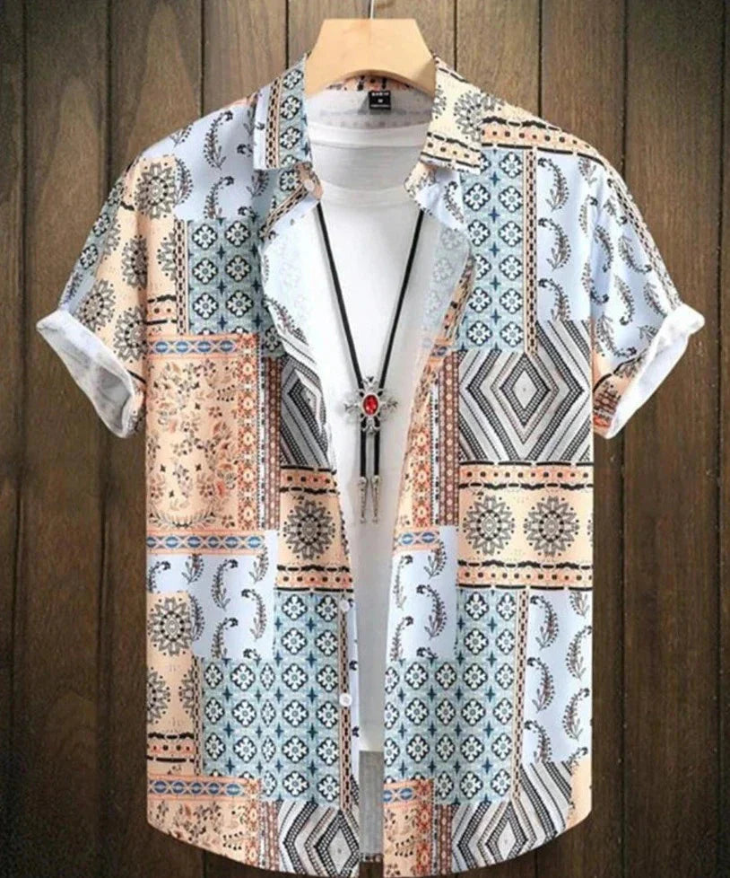 Hawaii Hemd Herren Kurzarm gemustert