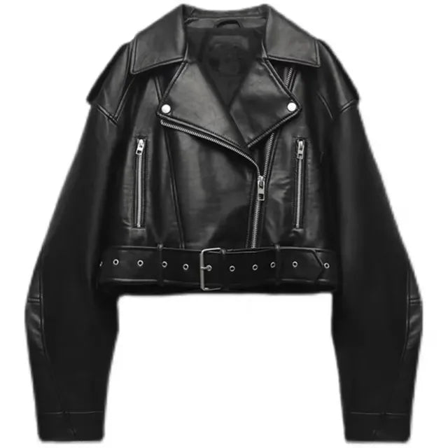 Lena | Moderne Damen Bikerjacke mit Gürtel