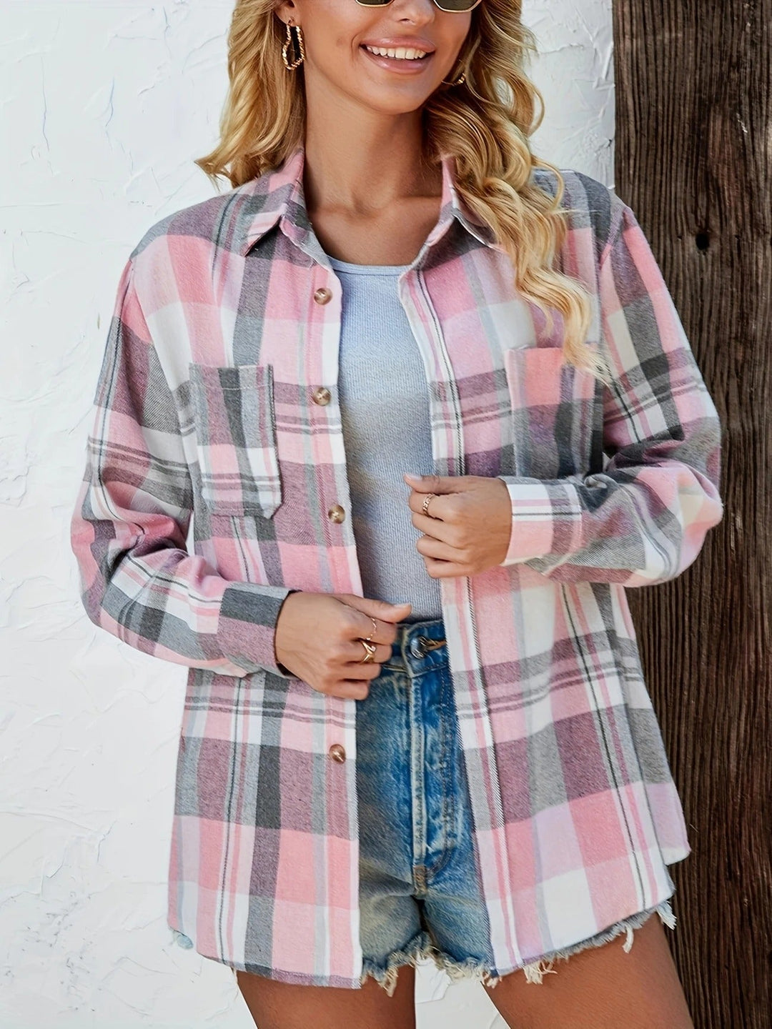 Hera | Lässiges, Weiches Damen Hemd Kariert aus Flanell – Langärmlig &amp; Übergrößig 2