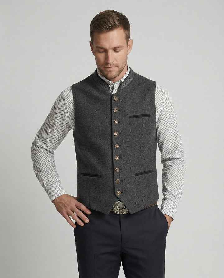 Hermann | Elegante, Taillierte Herrenweste in Grau für Festliche Anlässe 1