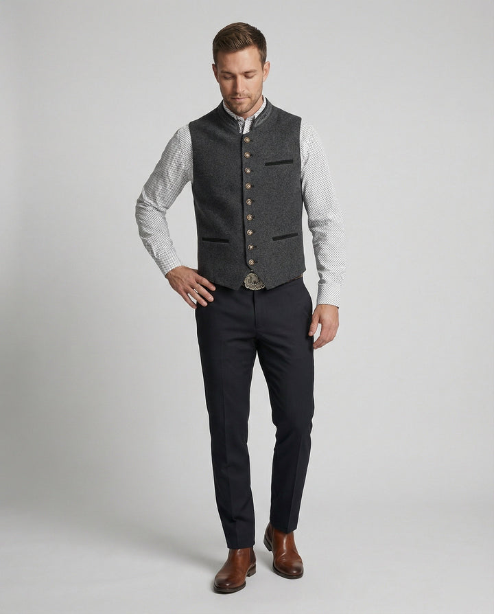 Hermann | Elegante, Taillierte Herrenweste in Grau für Festliche Anlässe 3