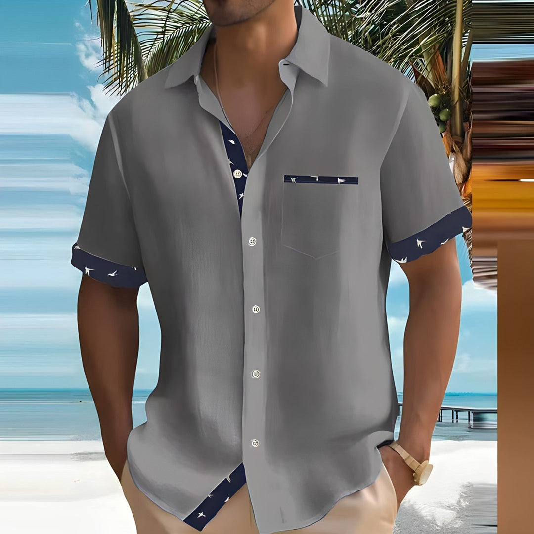 Herren Hemd Kurzarm | Kontrastdetails & Luftiger Schnitt