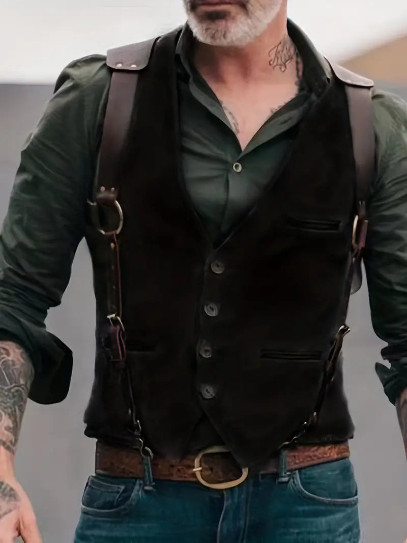 Herren Vintage Weste | Wendbar & Markanter Retro-Look