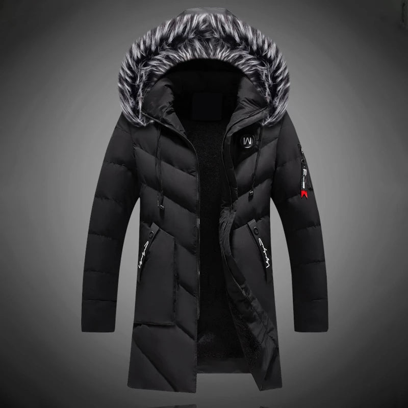 Herrenparka | Wintermantel Herren | Abnehmbare Kapuze & hoher Kragen gegen Wind