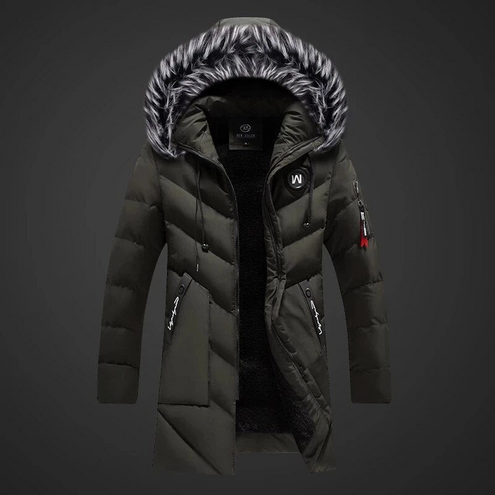 Herrenparka | Wintermantel Herren | Abnehmbare Kapuze & hoher Kragen gegen Wind