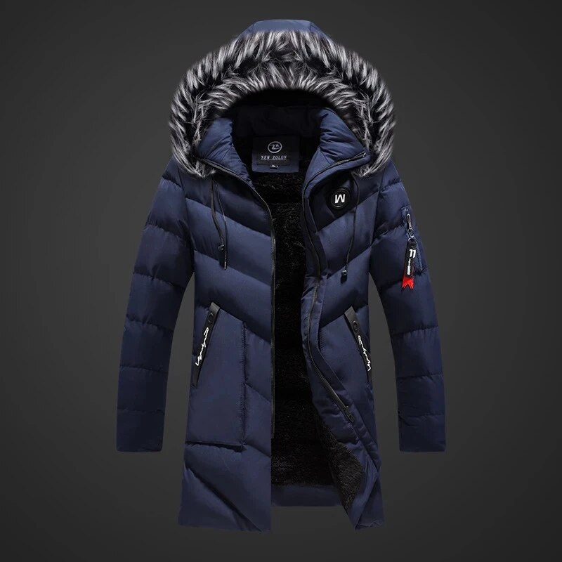 Herrenparka | Wintermantel Herren | Abnehmbare Kapuze & hoher Kragen gegen Wind
