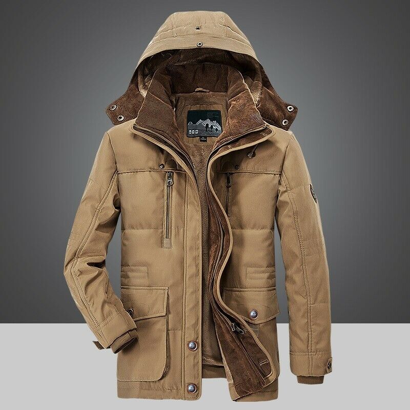 Herrenparka | Winterparka Herren | Abnehmbare Kapuze & Warmes Innenfutter